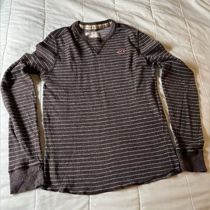 Hollister men’s long sleeve vintage pull over size M brown and white striped